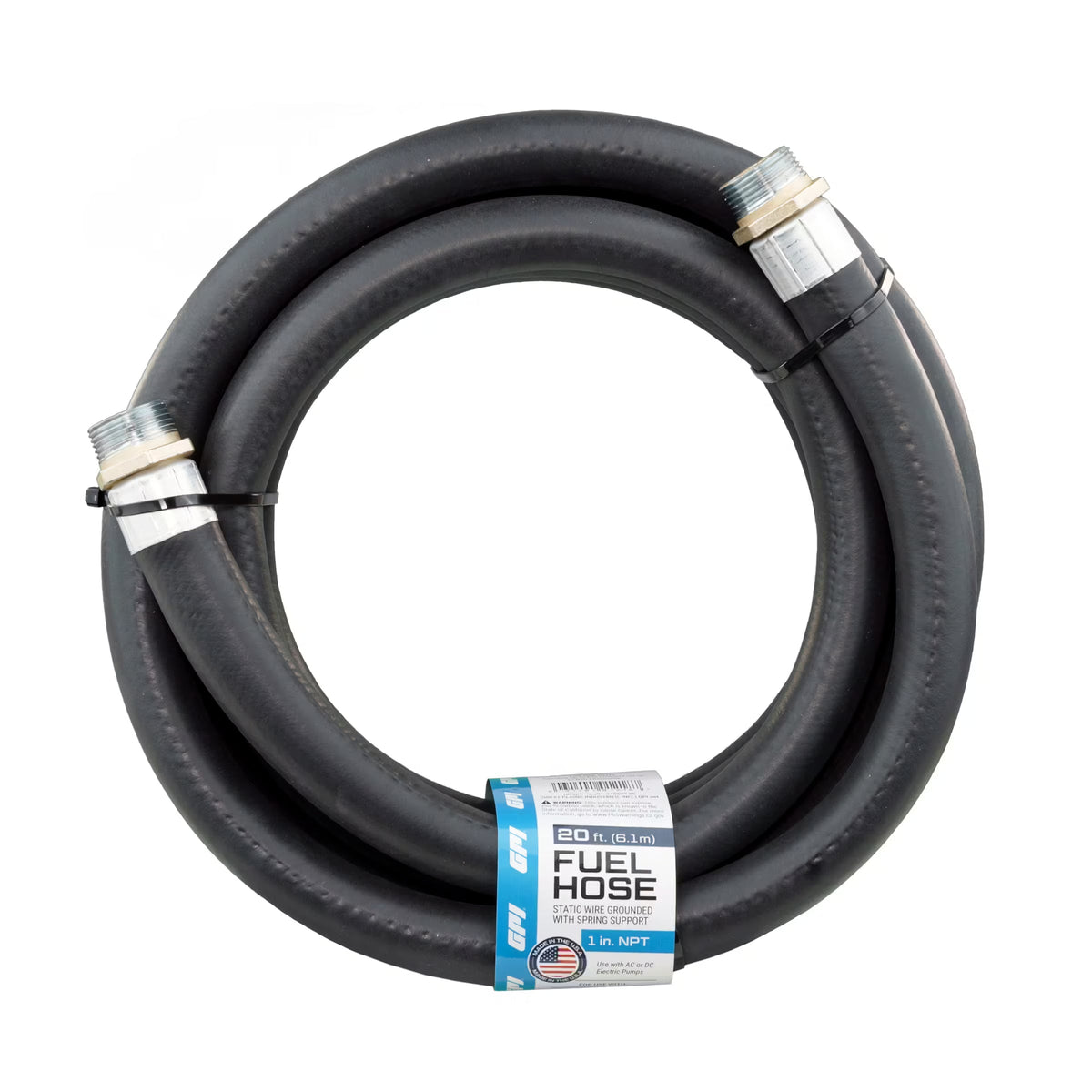 AC & DC Fuel Transfer Pumps 1-Inch x 20 ft Fuel Hose with Static Wire