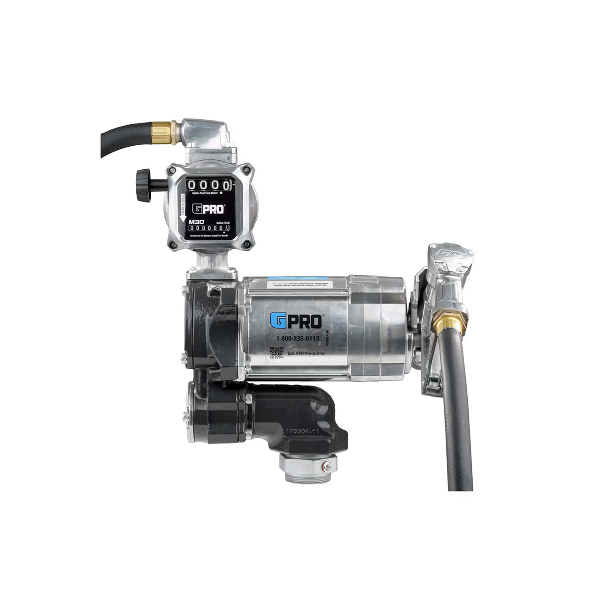 GPRO 20 GPM 115V FUEL TRANSFER PUMP WITH 5-30 GPM FUEL METER - 3/4-INCH OUTLET