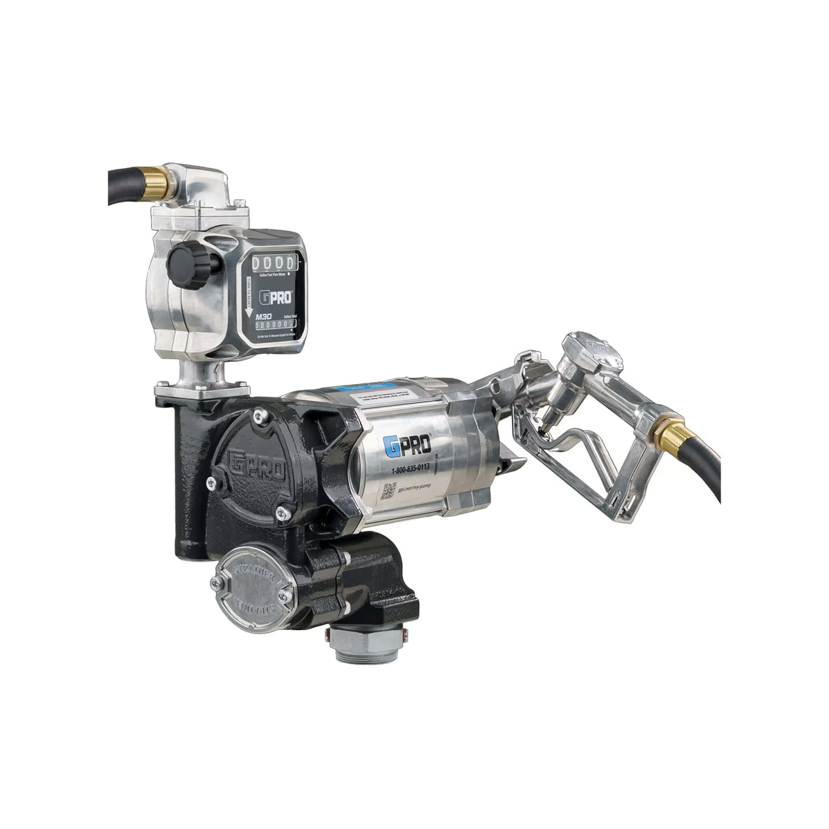 GPRO 20 GPM 115V FUEL TRANSFER PUMP WITH 5-30 GPM FUEL METER - 3/4-INCH OUTLET