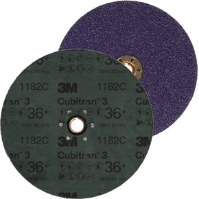 3M Cubitron 3 7100310729/1182C Fibre Disc, 36+, TN Quick Change, 7 in, Die 700BB, 1 Each