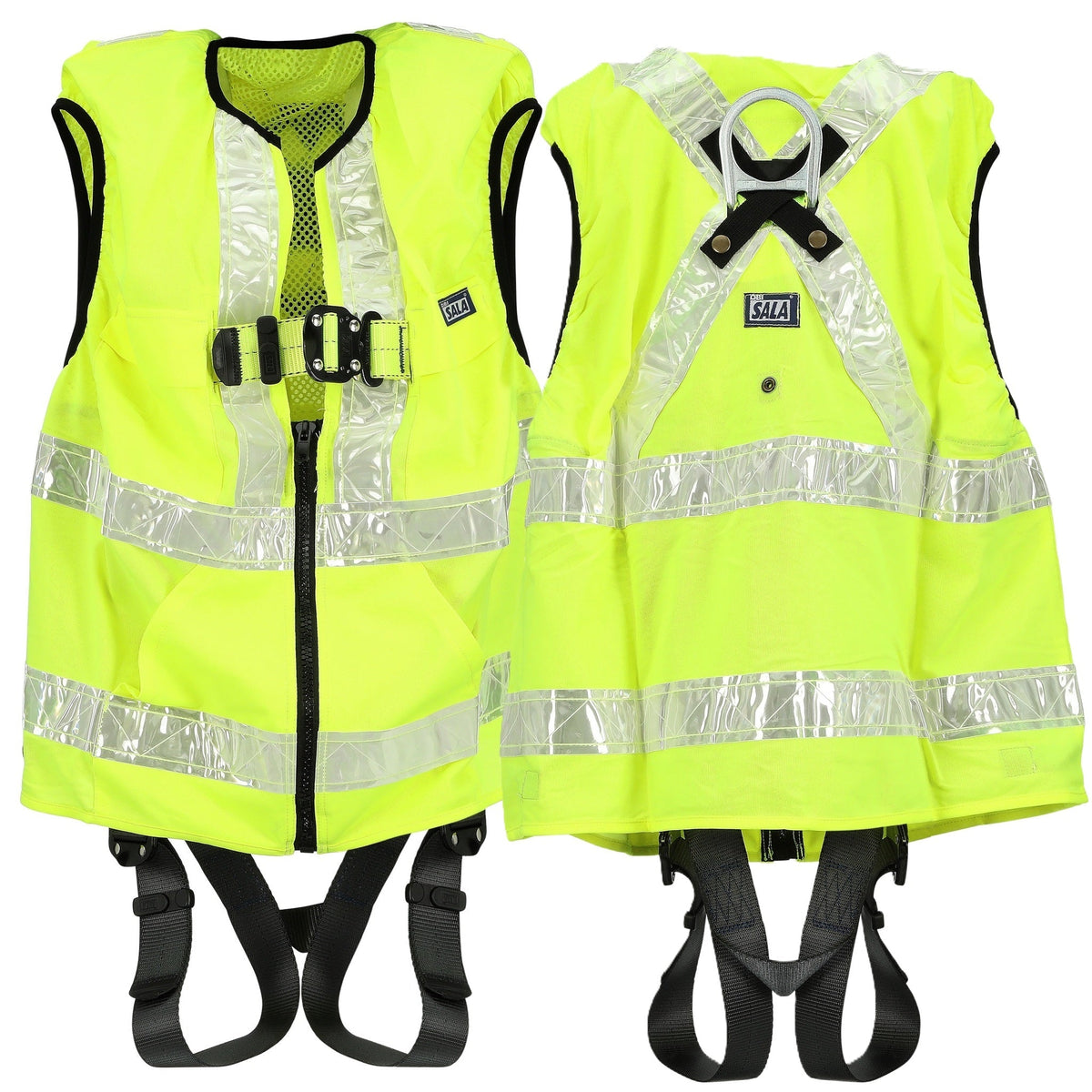 3M DBI-Sala ExoFit X50 Hi-Vis Reflective Workvest Safety Harness, ANSI, Yellow